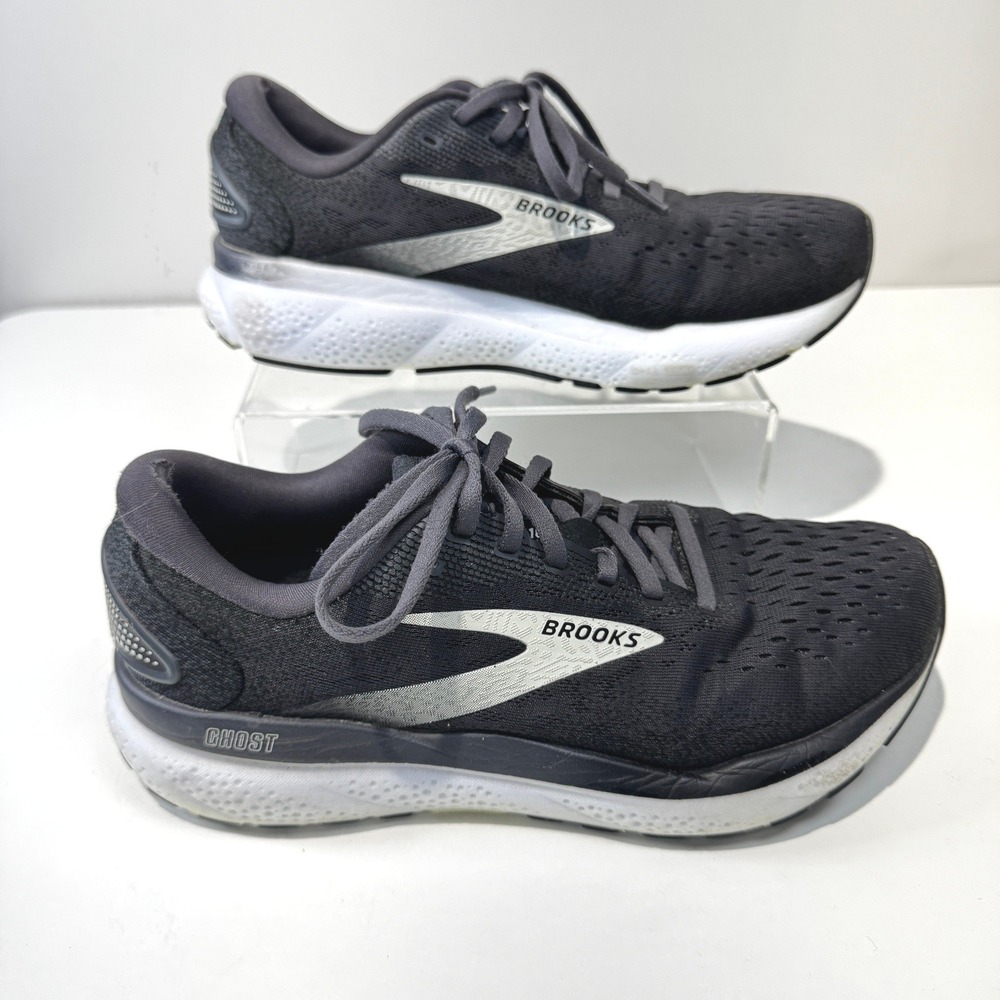 Brooks Ghost 16 Black White Grey Womens 8.5 Medium Neutral Cushion Runners